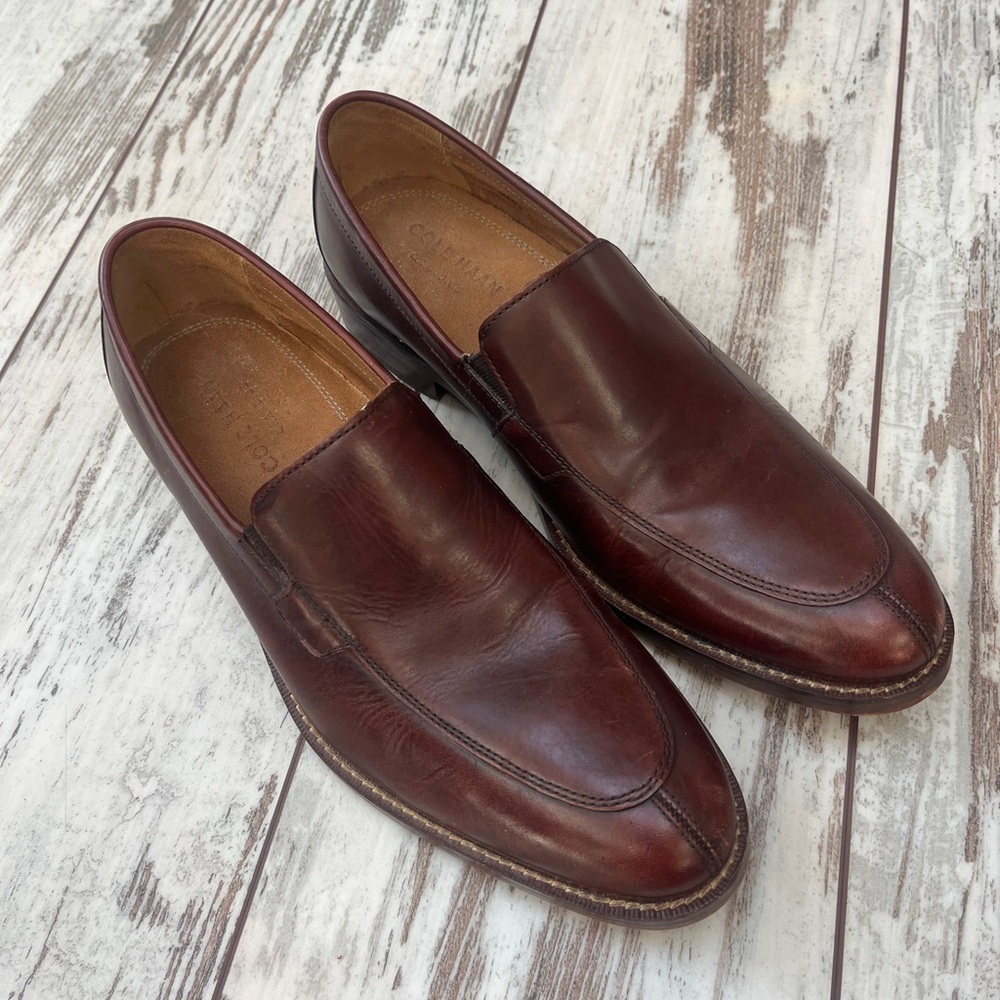 Cole Haan Madison Split Venetian II Loafers Brown Oxblood Leather Mens 8.5 M